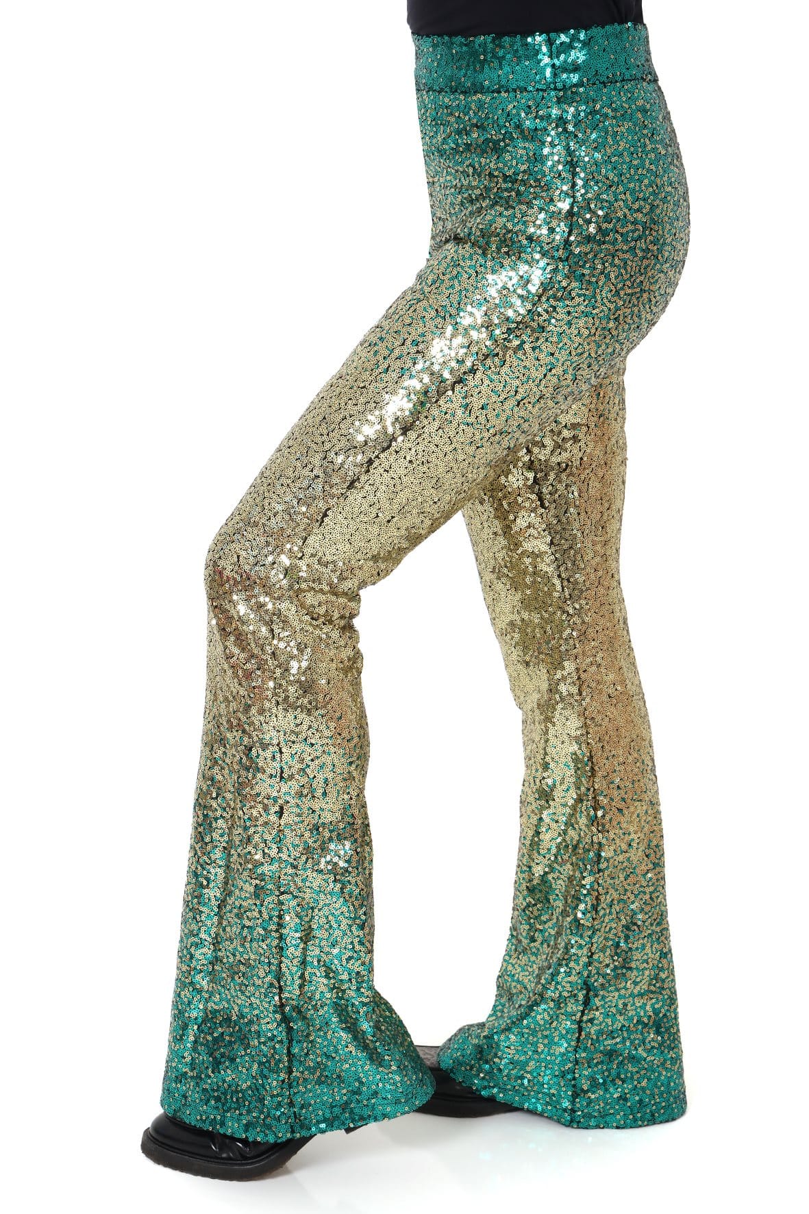 Flared goud-groen